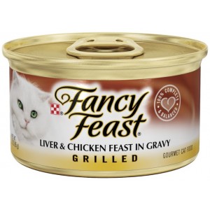 Fancy Feast Grilled Liver and Chicken Feast in Gravy 85g 1 Carton (24 Cans)